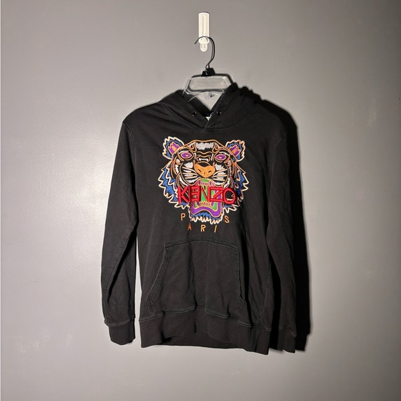 Kenzo Tops - Kenzo Black Tiger Embroidered Hoodie Women’s Size Small